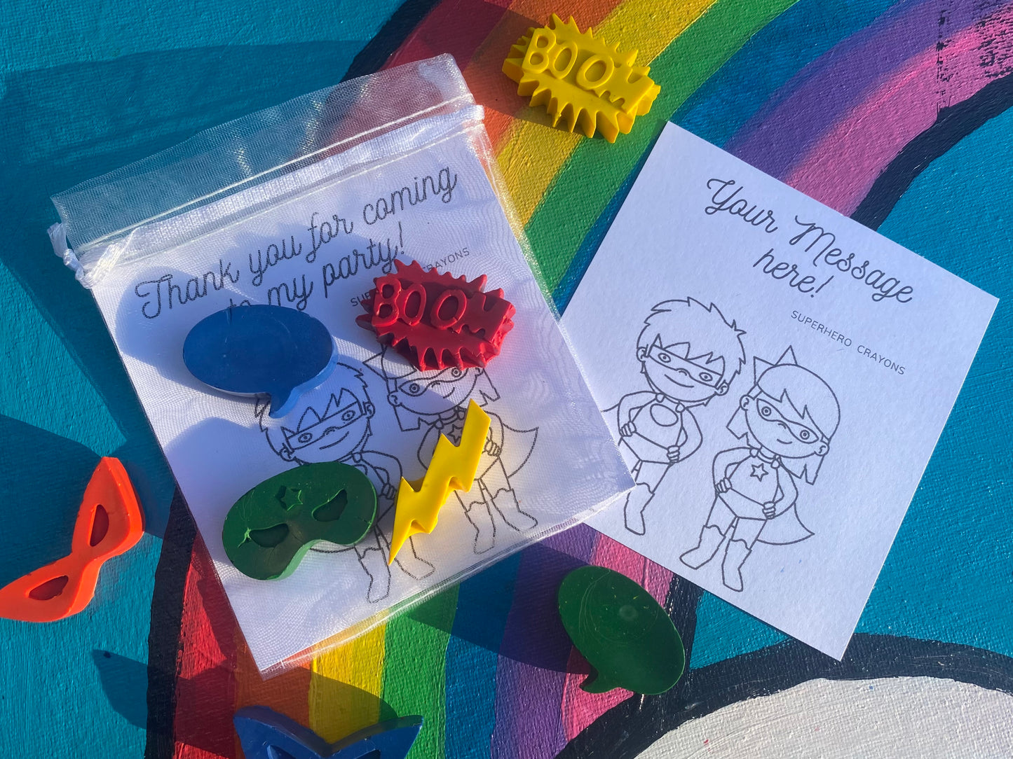 Superhero Party Bag fillers Crayons