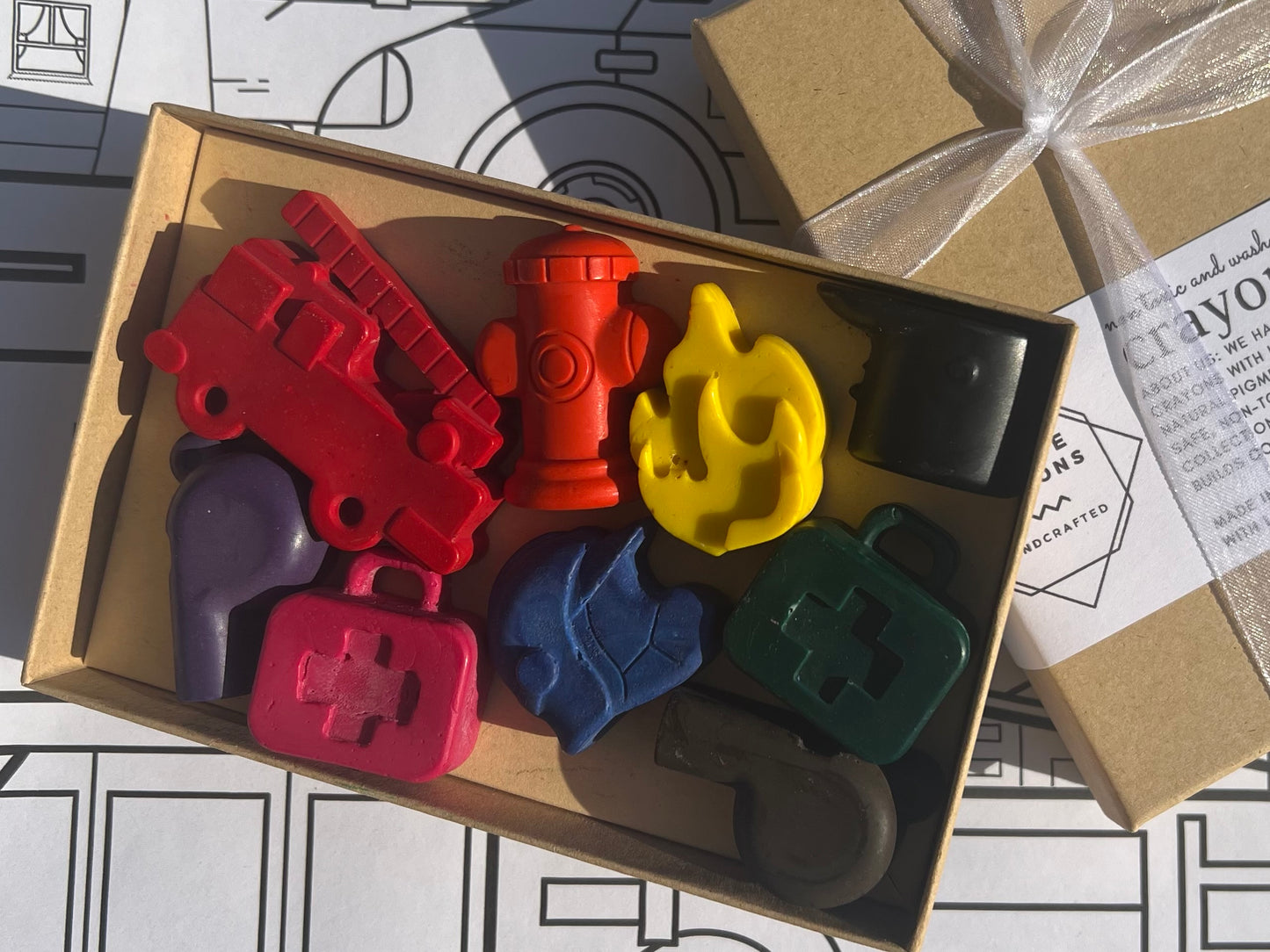 Fireman Crayon set with large colouring mat