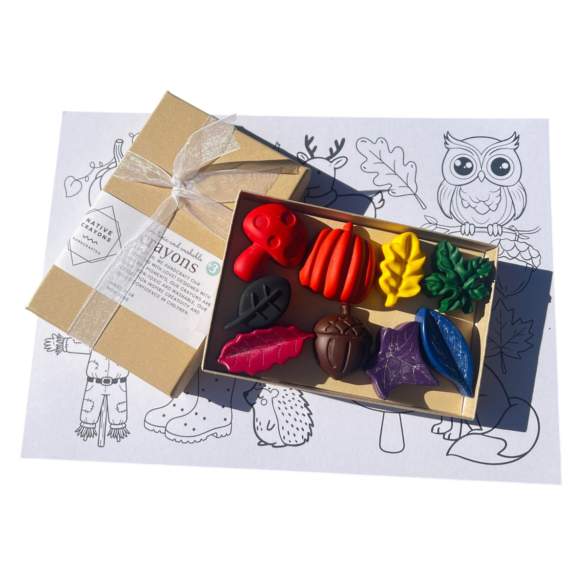 Personalised Autumn Crayon Gift Set for kids