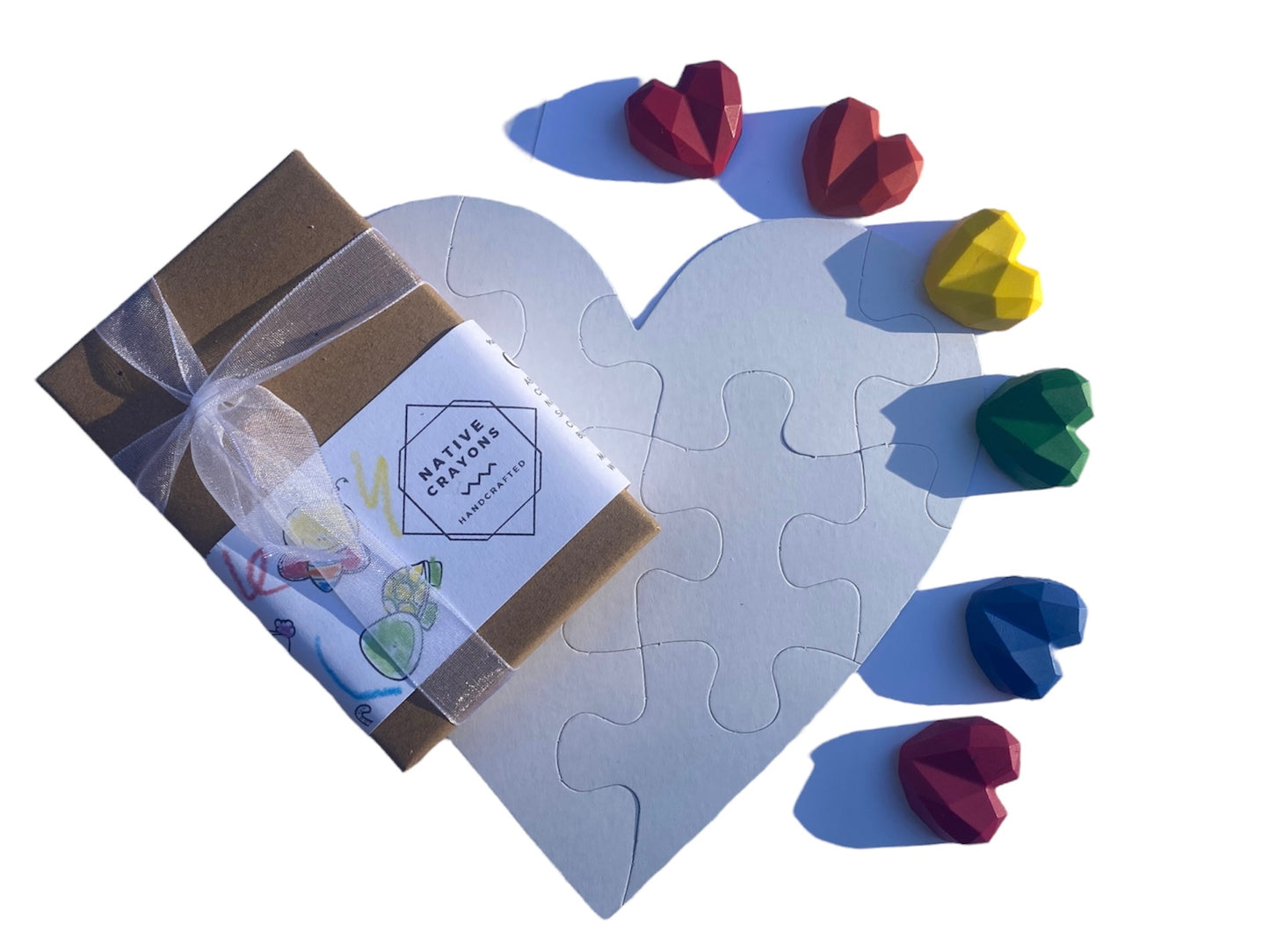 Valentine’s Day gift for kids, Heart crayons set with colour your own puzzle, best friend gift, bff, classroom gifts, kids valentines crafts