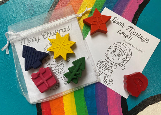 Christmas Crayons Personalised party bags