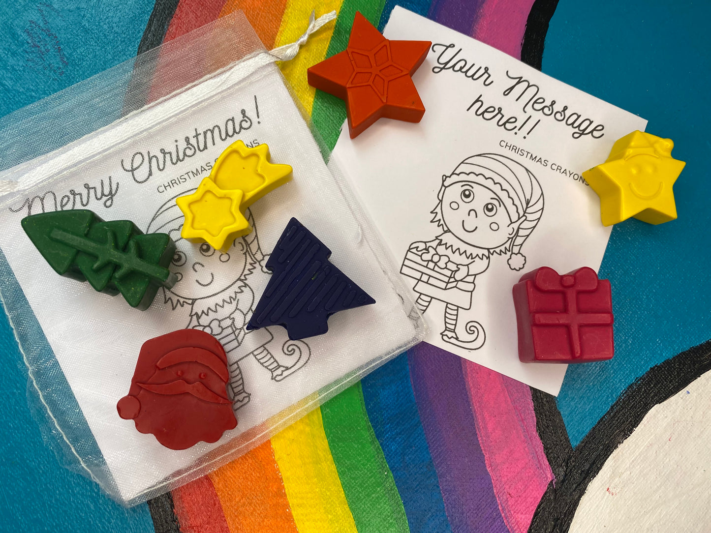 Christmas Crayons Personalised party bags
