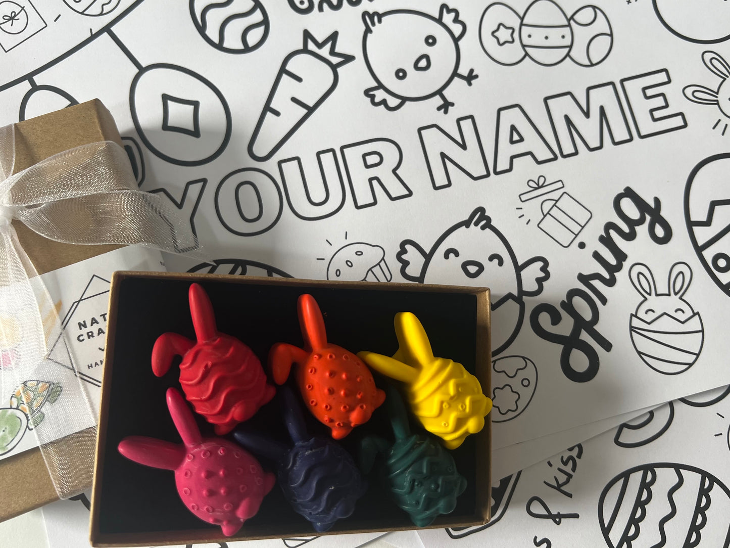 Easter Egg Crayon Set with personalised Colouring Sheet