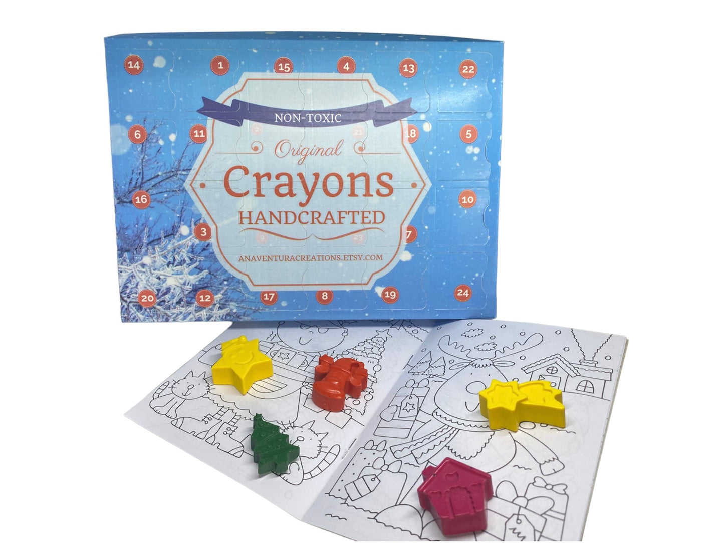 Christmas Advent Calendar for kids, Christmas Crayons, Toddler advent calendar 2023, countdown, kids crafts, Advent calendar box - Native Crayons