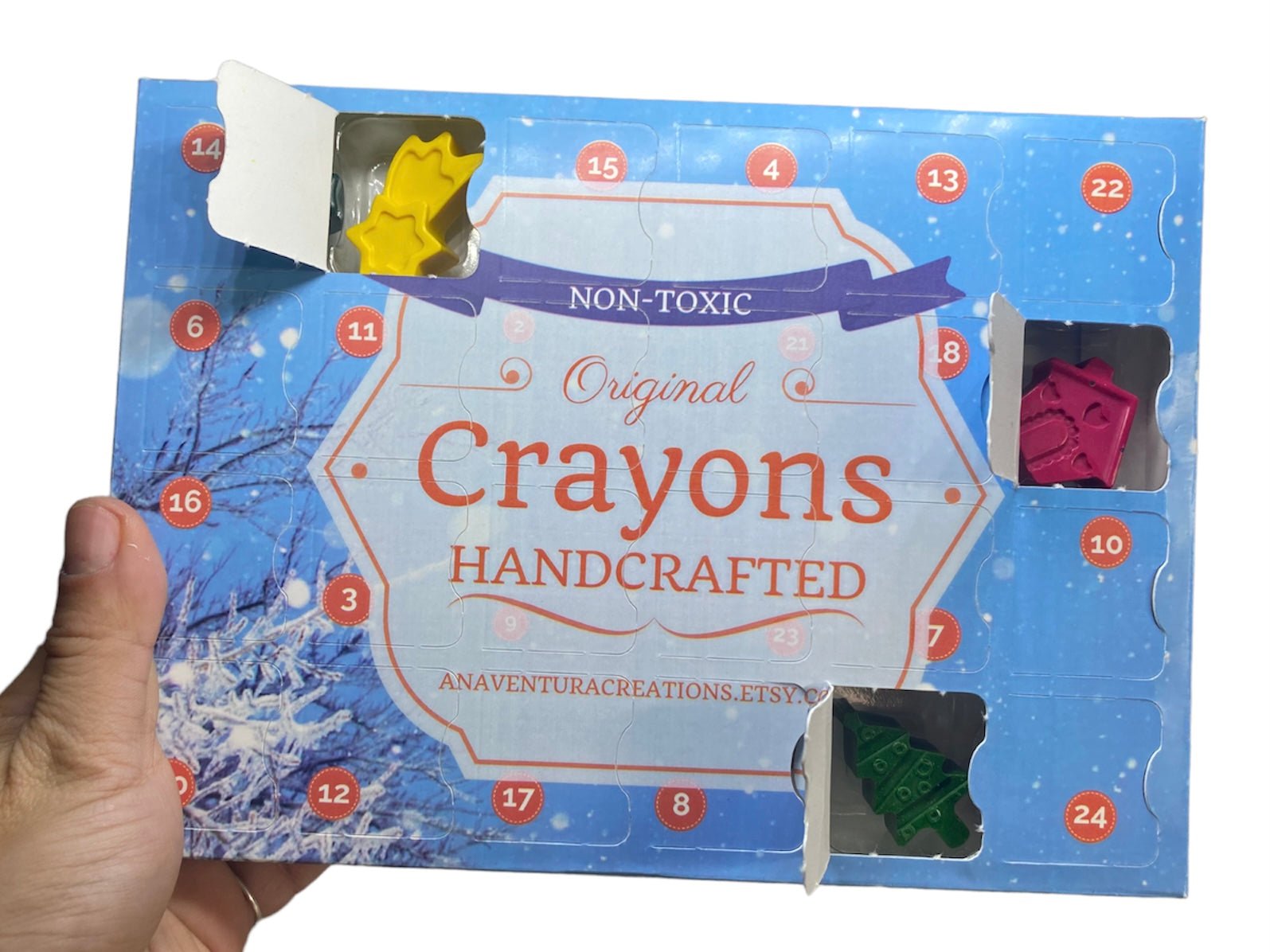 Christmas Advent Calendar for kids, Christmas Crayons, Toddler advent calendar 2023, countdown, kids crafts, Advent calendar box - Native Crayons