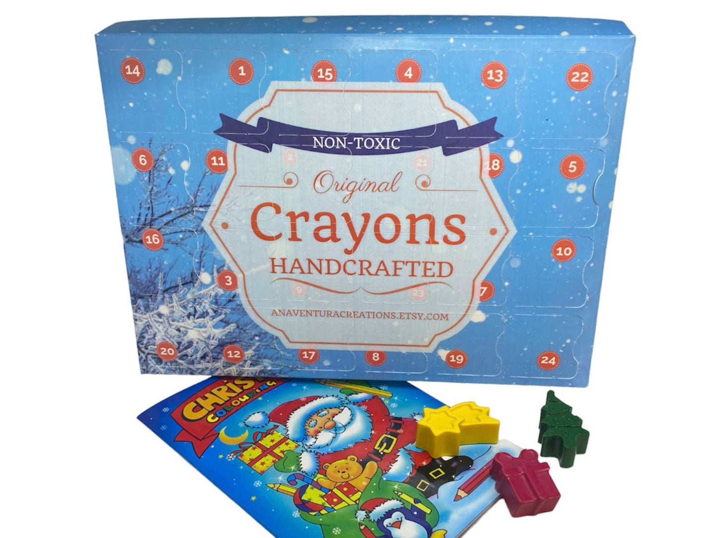 Christmas Advent Calendar for kids, Christmas Crayons, Toddler advent calendar 2023, countdown, kids crafts, Advent calendar box - Native Crayons