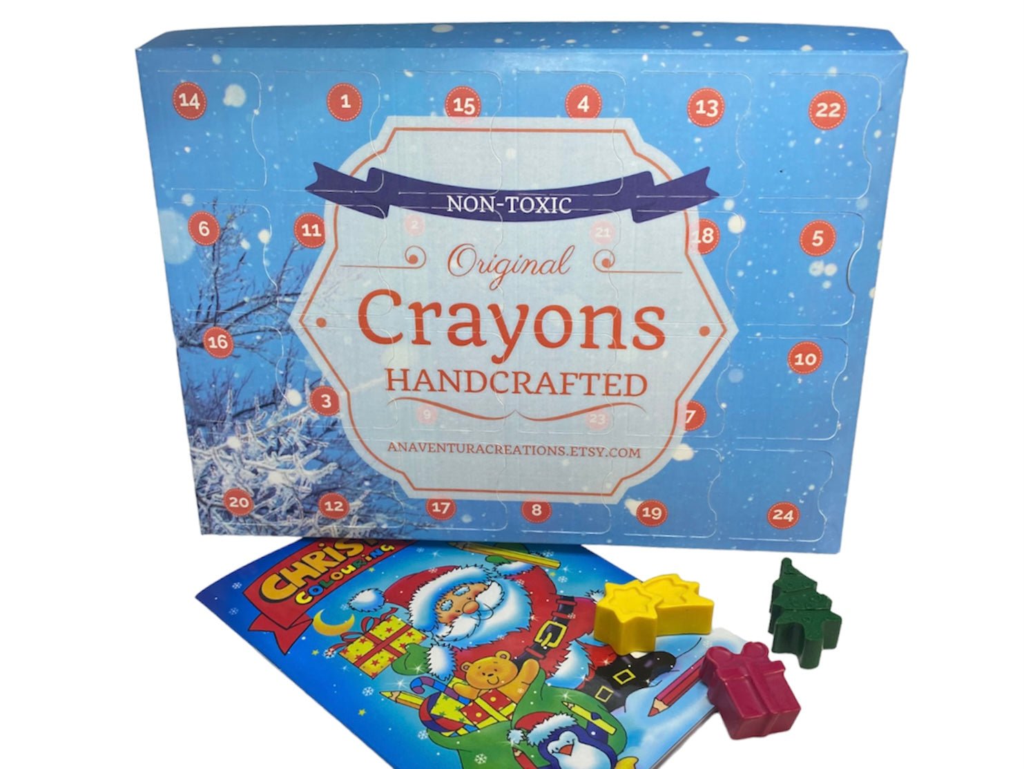 Christmas Advent Calendar for kids, Christmas Crayons, Toddler advent calendar 2023, countdown, kids crafts, Advent calendar box - Native Crayons