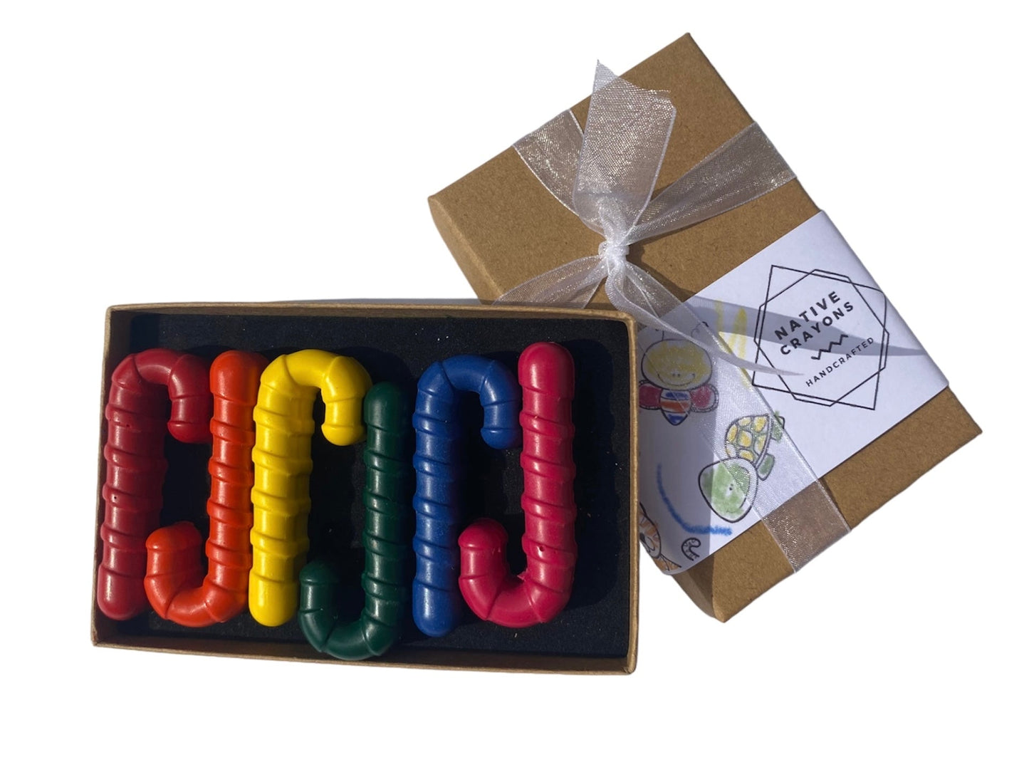 Christmas Canes Crayons and personalised colouring page - Native Crayons