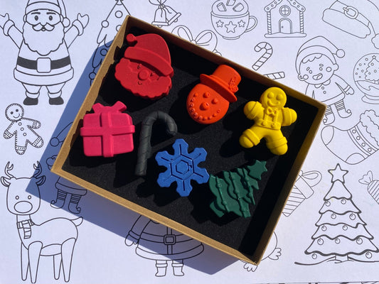 Christmas Crayons Set and Personalised Colouring page - Native Crayons