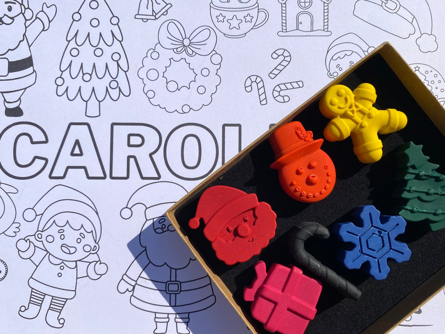 Christmas Crayons Set and Personalised Colouring page - Native Crayons