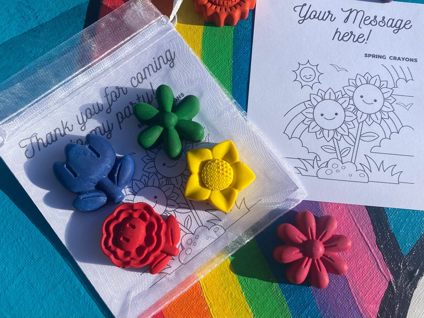Flower party favours crayons - Native Crayons