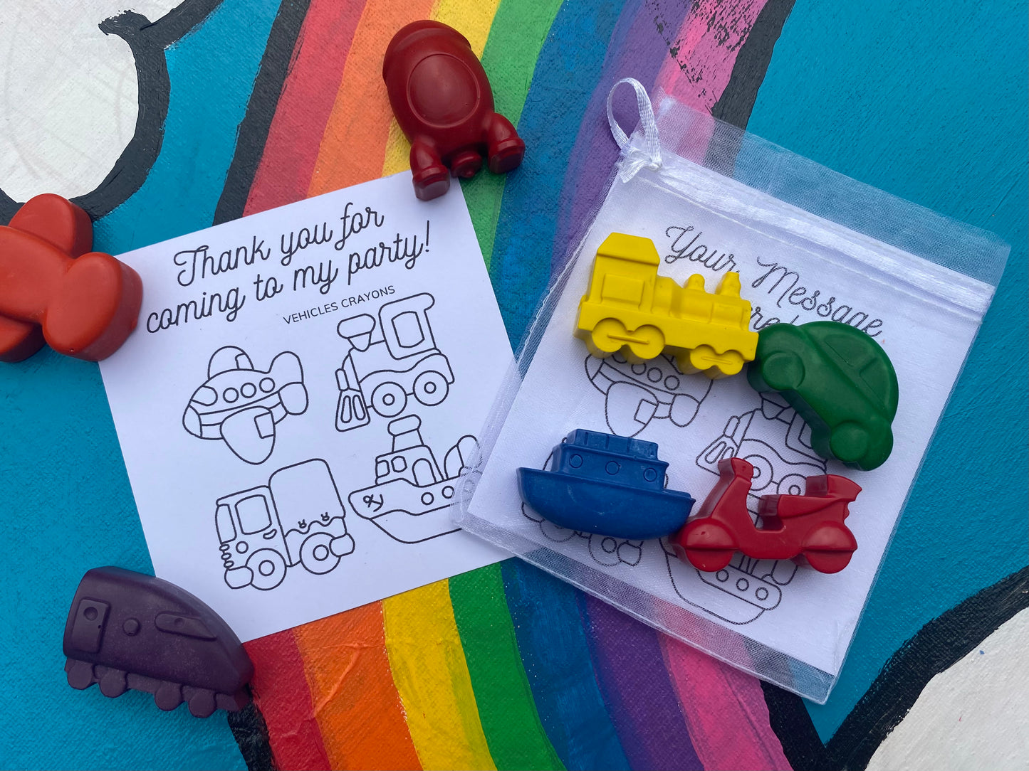 Vehicles Party bag fillers Crayons