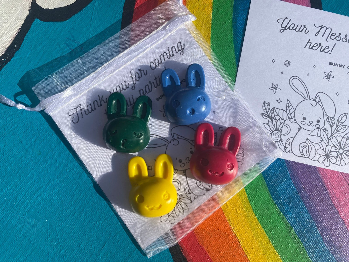 Personalised Easter bunnies crayons party favours - Native Crayons