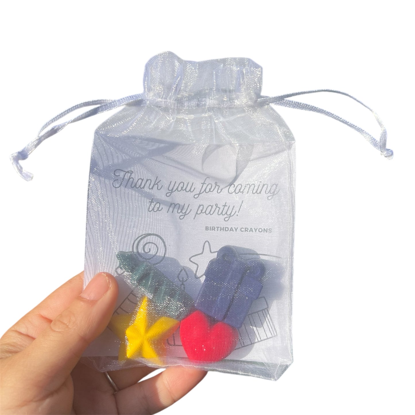 Birthday Crayons party favours with personalised colouring card for Kids