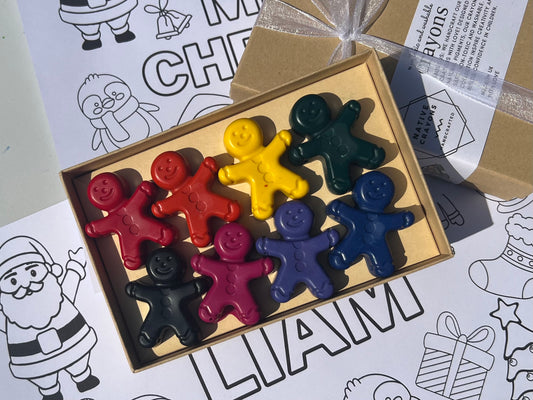 Gingerbread man Christmas Crayon Set