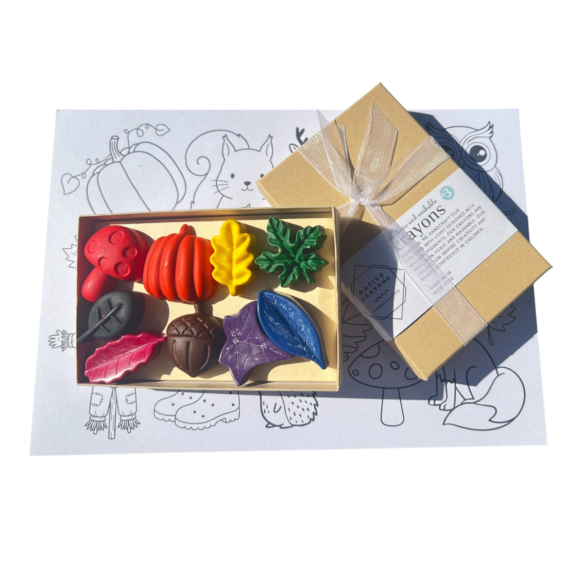 Personalised Autumn Crayon Gift Set for kids