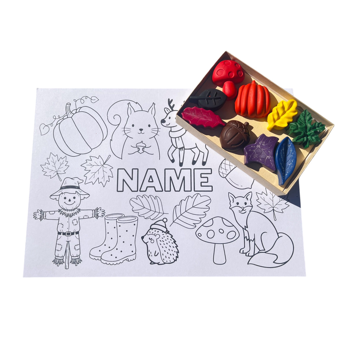 Personalised Autumn Crayon Gift Set for kids