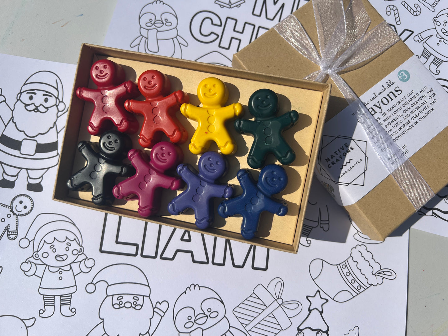 Gingerbread man Christmas Crayon Set