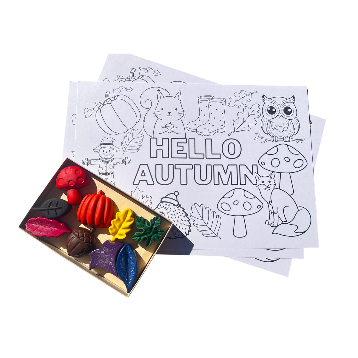 Personalised Autumn Crayon Gift Set for kids