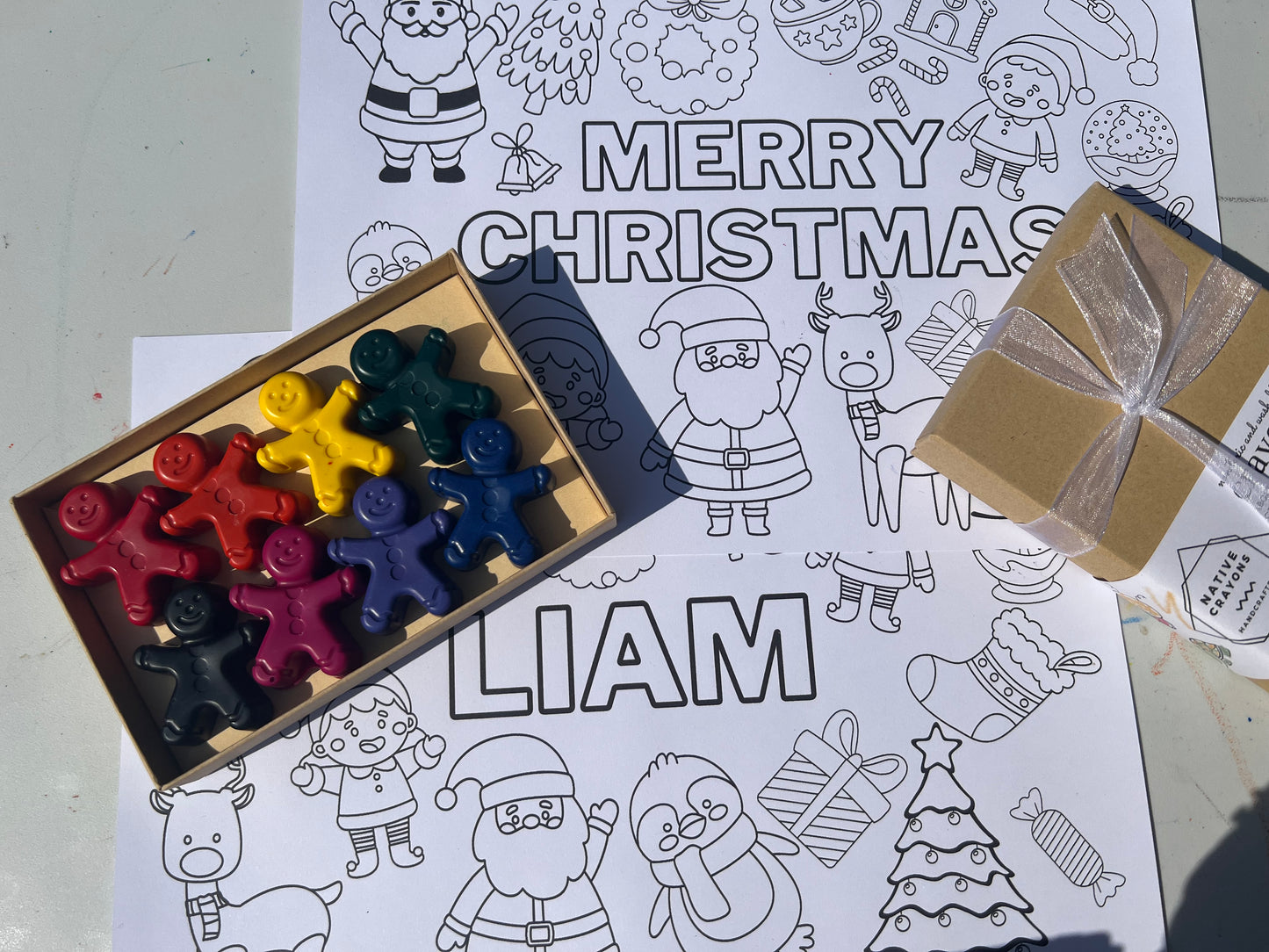 Gingerbread man Christmas Crayon Set