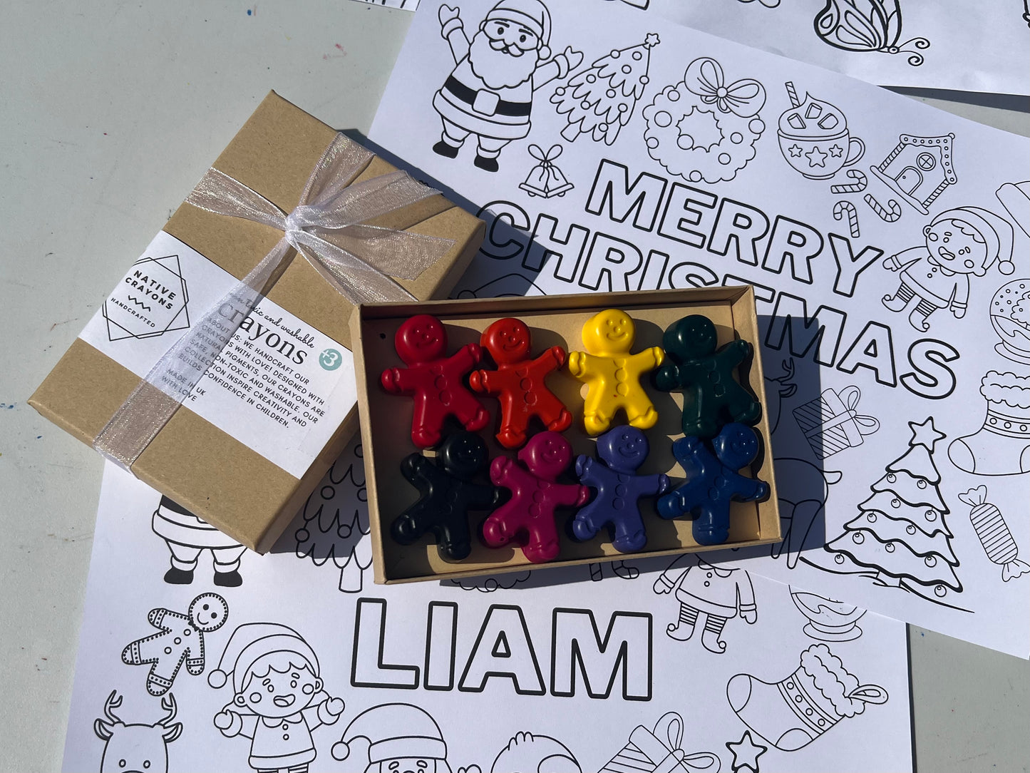 Gingerbread man Christmas Crayon Set