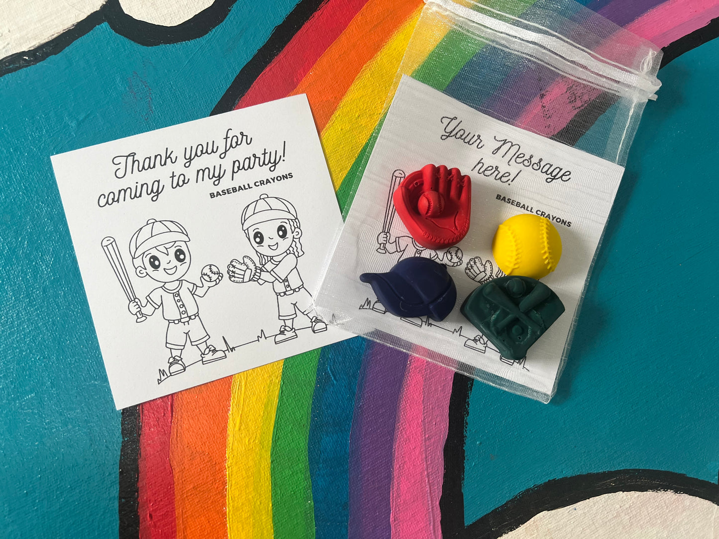Baseball Crayons Party bag